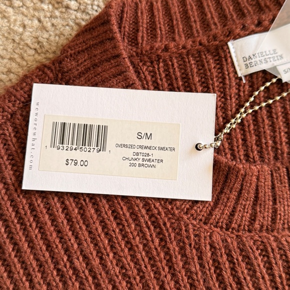 Danielle Bernstein NWT Brown Oversized Sweater Sz S/M Cabincore fisherman Fall - Picture 6 of 8